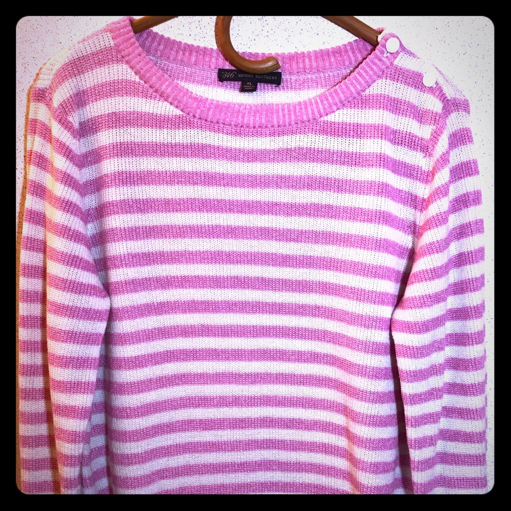 Brooks Brothers XL pink & white sweater.  1B